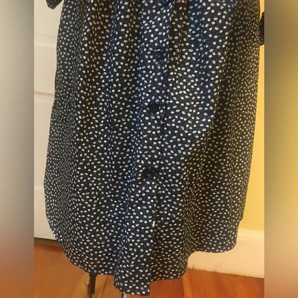 SBJ Austin Floral Laurie Tie Front Long Sleeve Dress Blue Size 2 - Picture 6 of 7